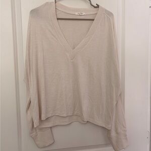 Rag & Bone Light Cream V-Neck Top